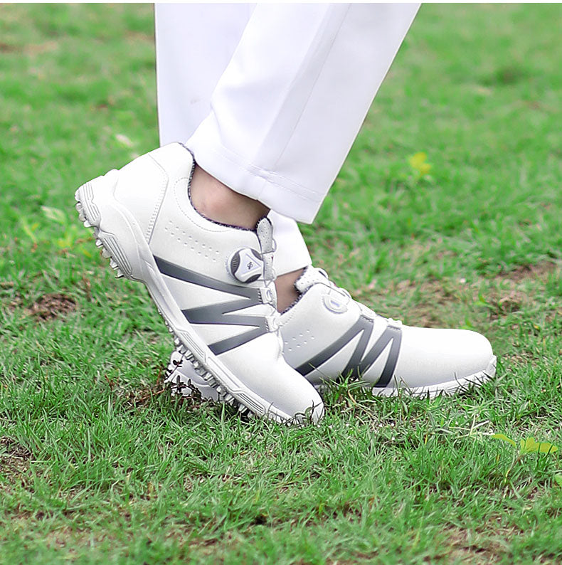 Pgm Breathable Women Golf Shoes Waterproof Leather Rotating Knobs Anti-Skid Sneakers - KiwisLove