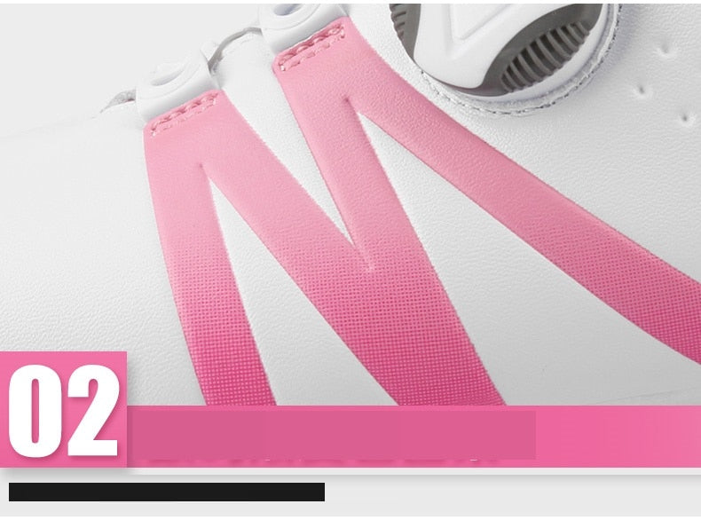 Pgm Breathable Women Golf Shoes Waterproof Leather Rotating Knobs Anti-Skid Sneakers - KiwisLove