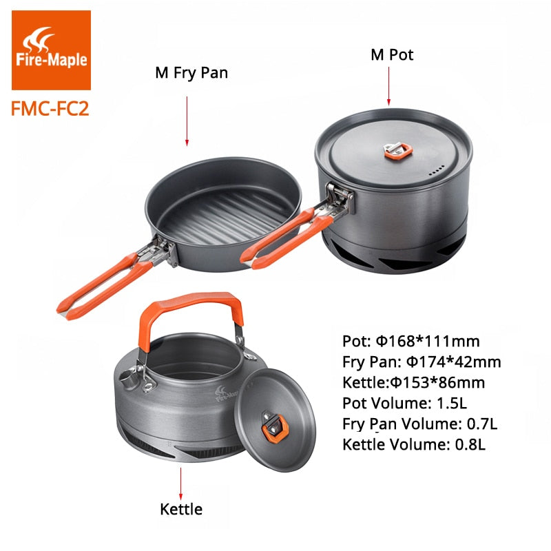 Fire Maple Camping  Pot KettleFry Pan Set Outdoor Camp Cooking Set - KiwisLove