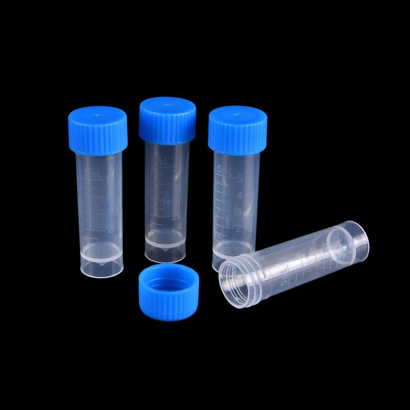 Laboratory Chemistry Plastic Test Tubes Vials Seal Caps  10 Pcs * 5ml - KiwisLove