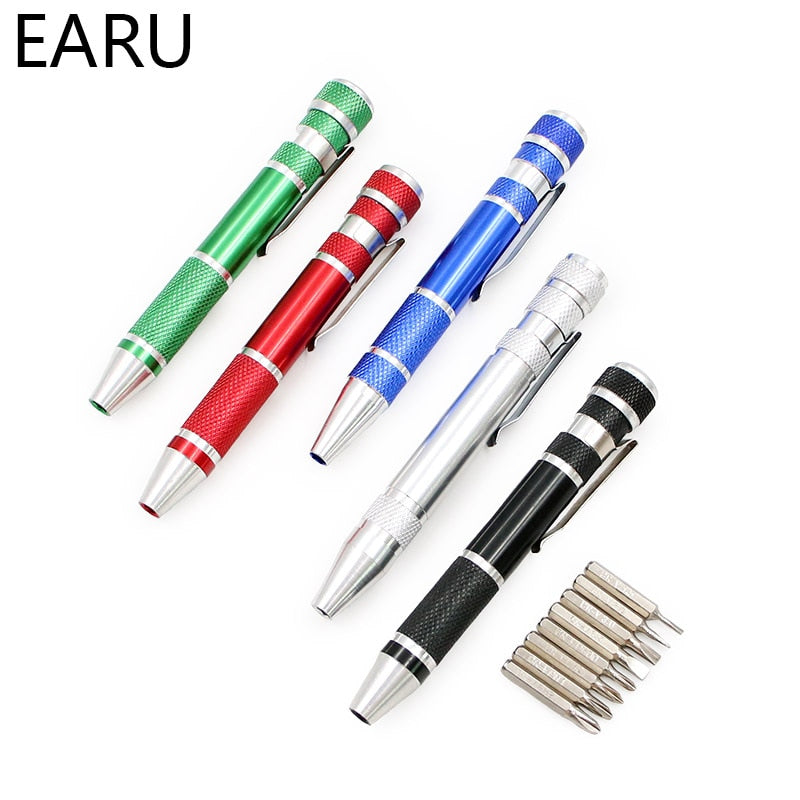 8 In 1 Mini Aluminum Precision Pen Screw Driver Set  for Cell Phone - KiwisLove