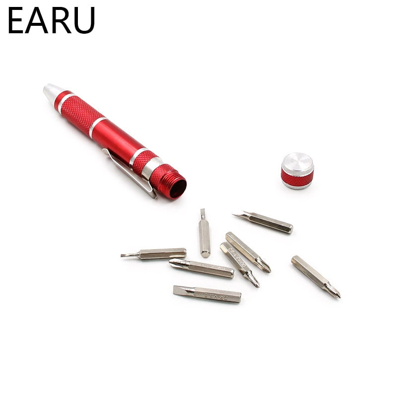 8 In 1 Mini Aluminum Precision Pen Screw Driver Set  for Cell Phone - KiwisLove