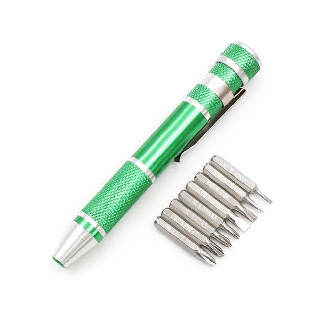 8 In 1 Mini Aluminum Precision Pen Screw Driver Set  for Cell Phone - KiwisLove