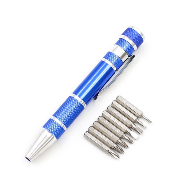 8 In 1 Mini Aluminum Precision Pen Screw Driver Set  for Cell Phone - KiwisLove