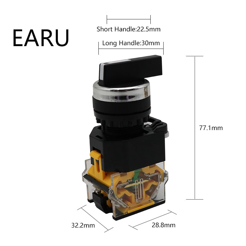 22MM Selector Knob Rotary Switch Latching Momentary 10A 400V Power - KiwisLove