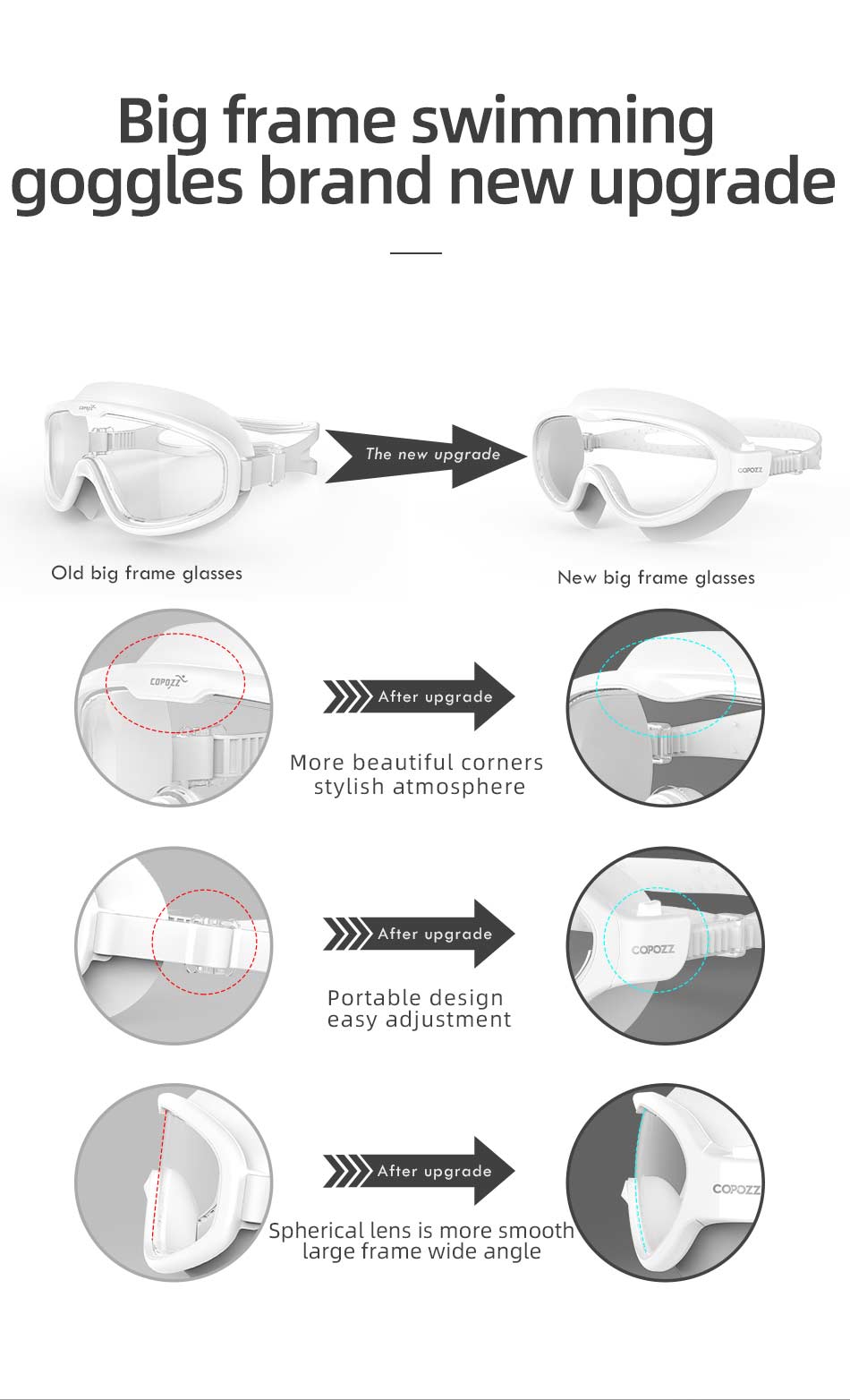 COPOZZ Soft Silicone Swimming Goggles Eyewear Anti-Fog UV Men Women - KiwisLove