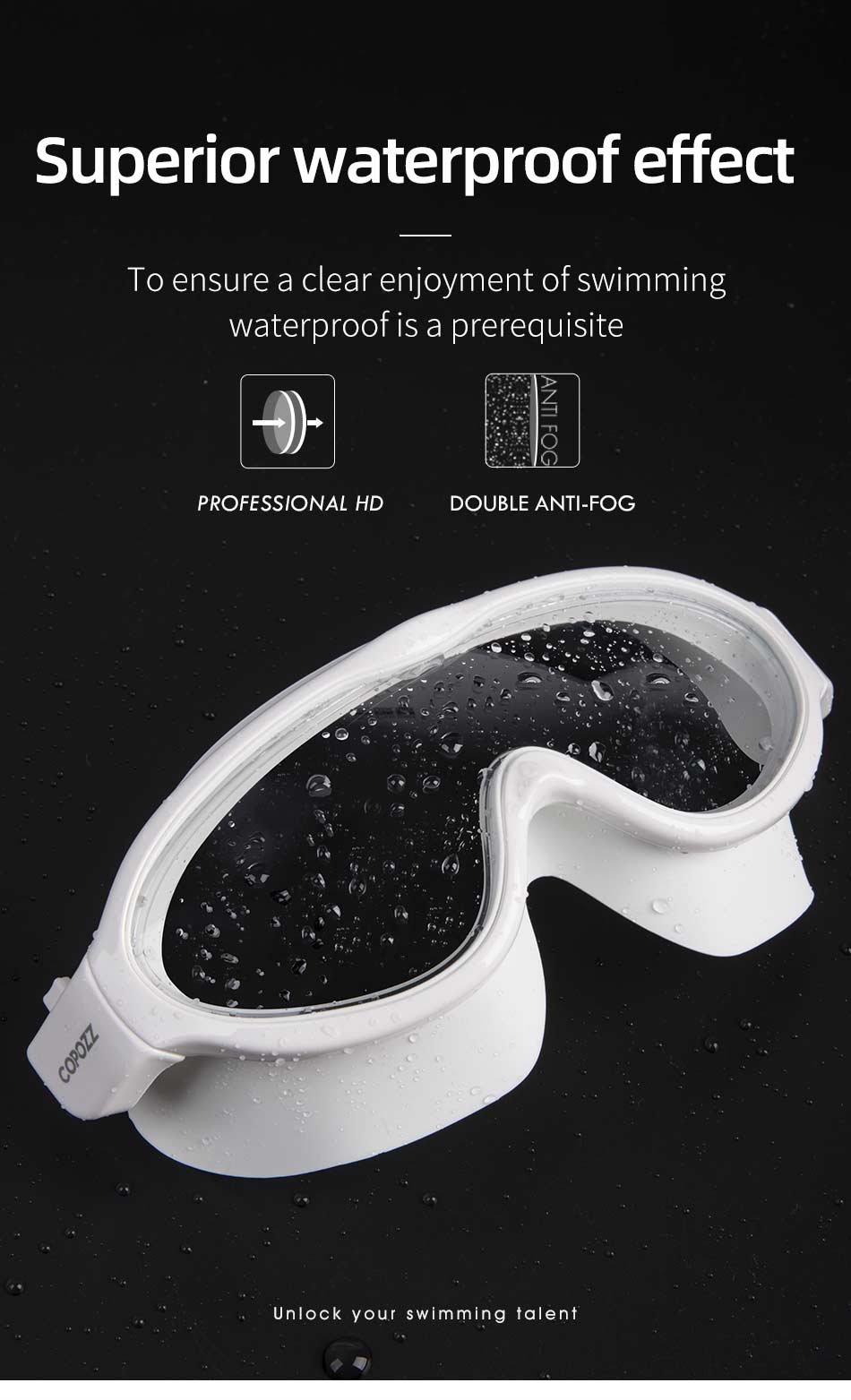 COPOZZ Soft Silicone Swimming Goggles Eyewear Anti-Fog UV Men Women - KiwisLove