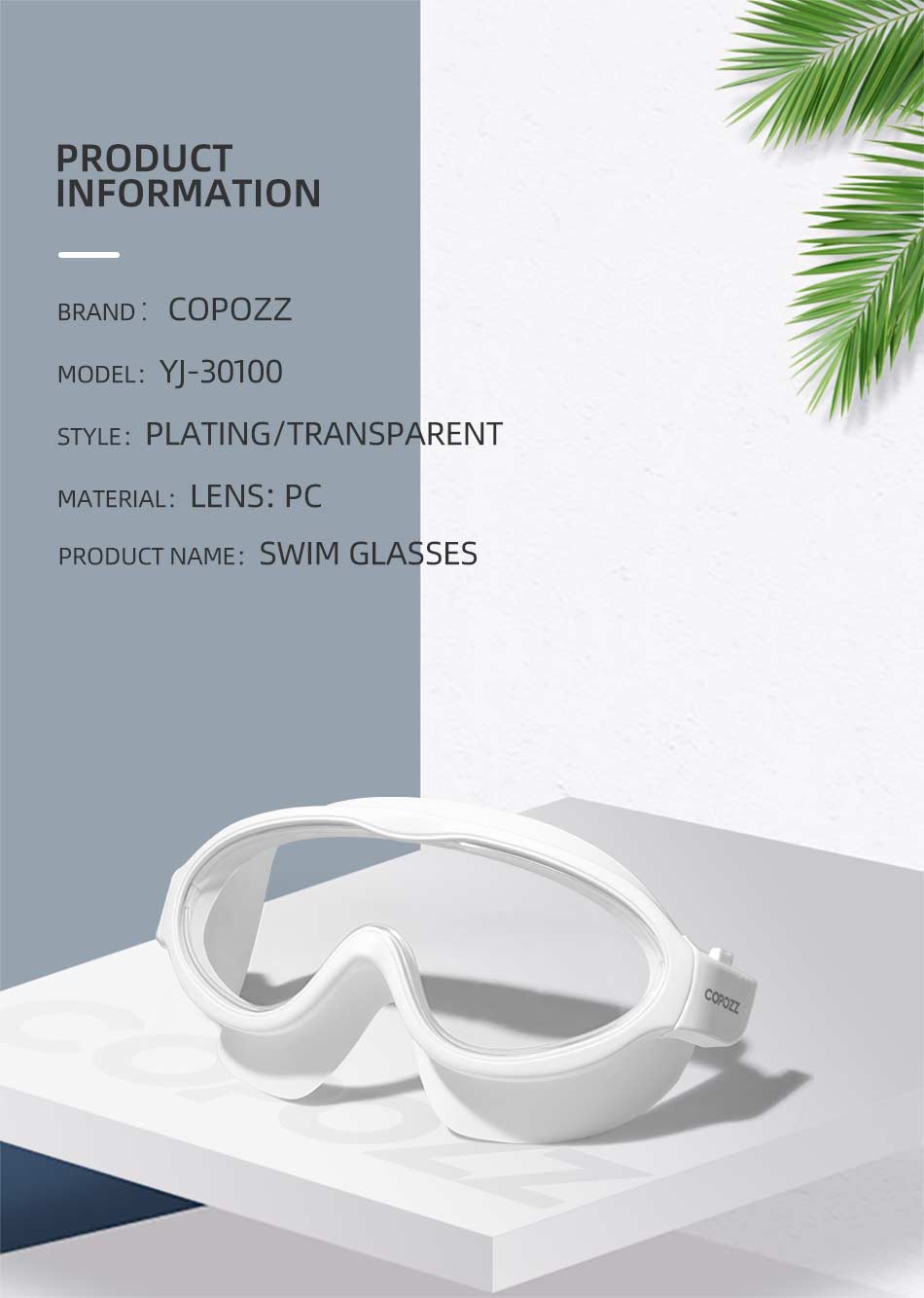 COPOZZ Soft Silicone Swimming Goggles Eyewear Anti-Fog UV Men Women - KiwisLove