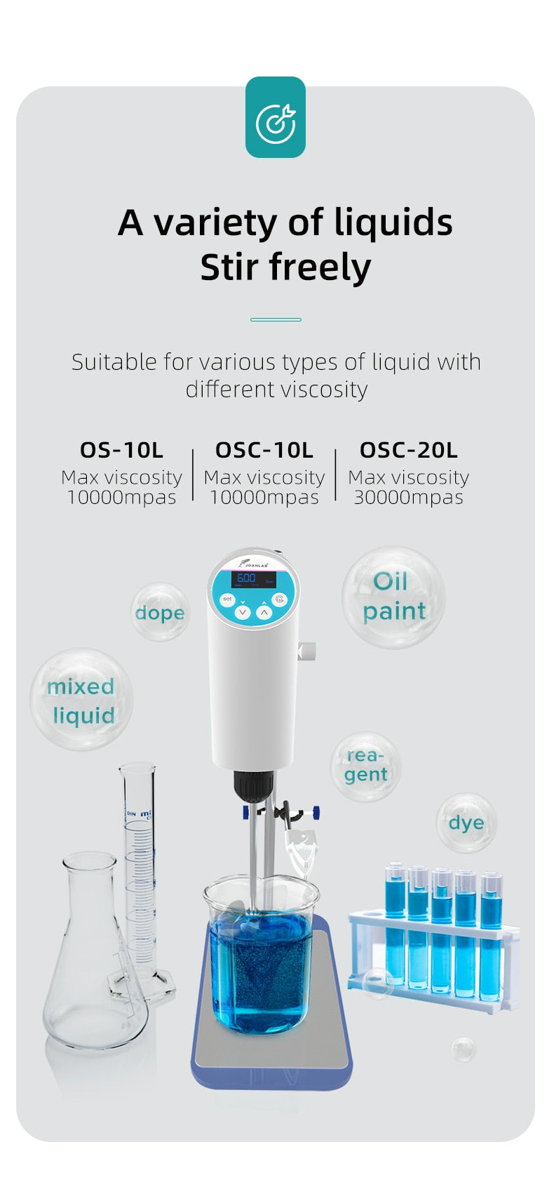 JOANLAB Laboratory Stirrer Electric Stirrer Digital Display Lab Mixer - KiwisLove