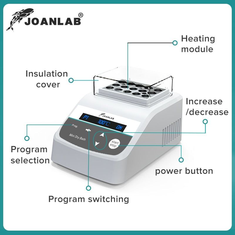JOANLAB Mini Dry Bath Incubator With Heating Block 0.5/1.5/2/15/50ml - KiwisLove