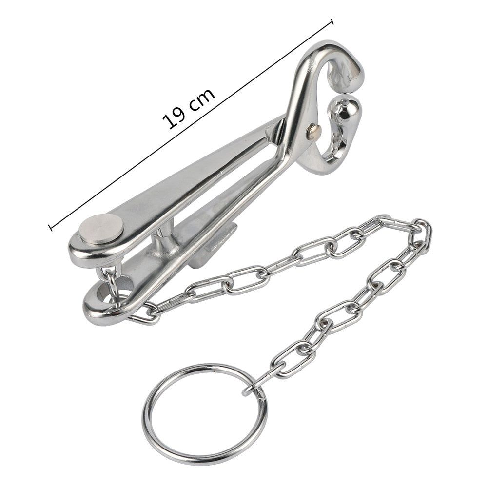 Cattle Nose Plier with Chain Stainless Steel Cow Traction Clamp - KiwisLove