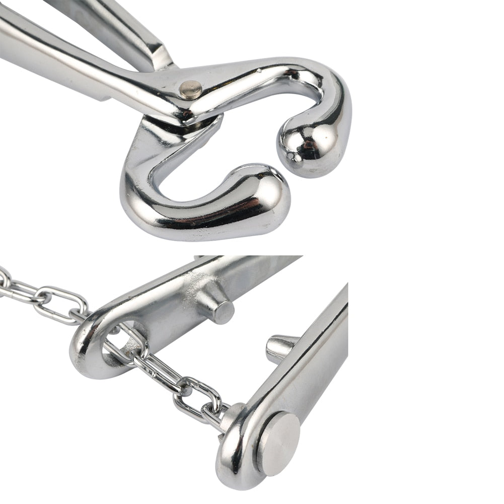 Cattle Nose Plier with Chain Stainless Steel Cow Traction Clamp - KiwisLove