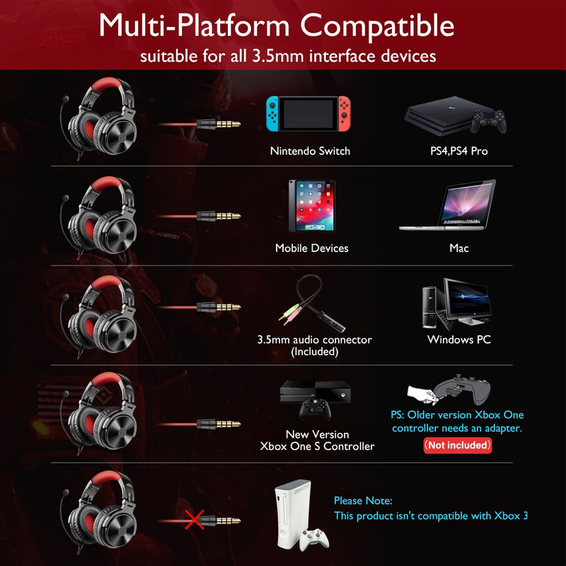 Oneodio Wireless Bluetooth Headphone Boom Mic Stereo Phone PC Gamer - KiwisLove