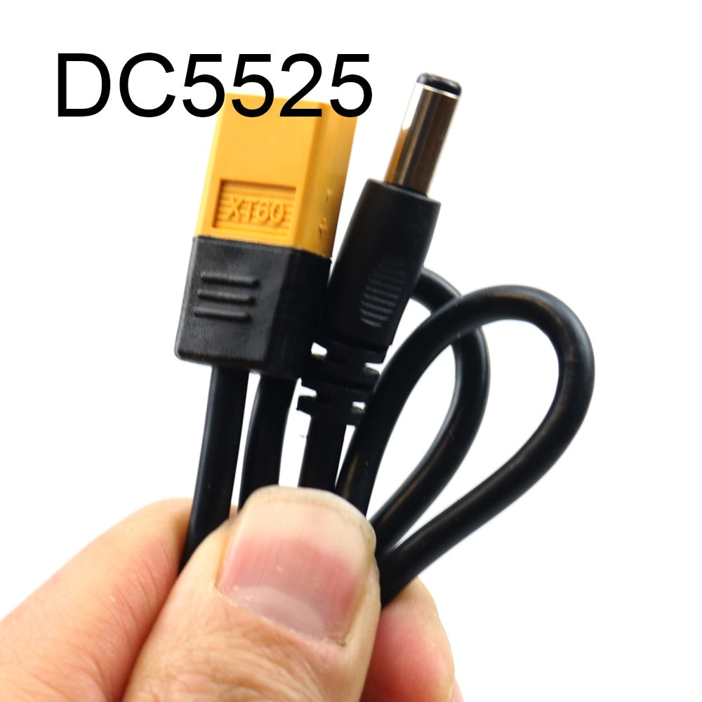 Ultra-soft 45cm TS100/T12 XT60 Bullet Connector to Male DC5525 Power Cable - KiwisLove