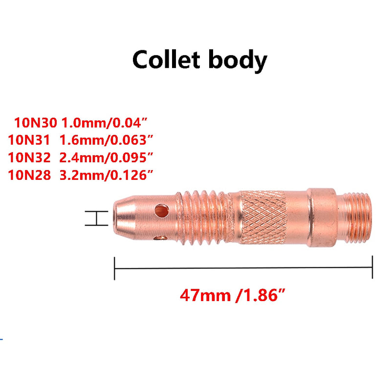 TIG WP18 WP17 WP26 Argon Welding Torch Consumable Tungsten Electrode Collet Body - KiwisLove