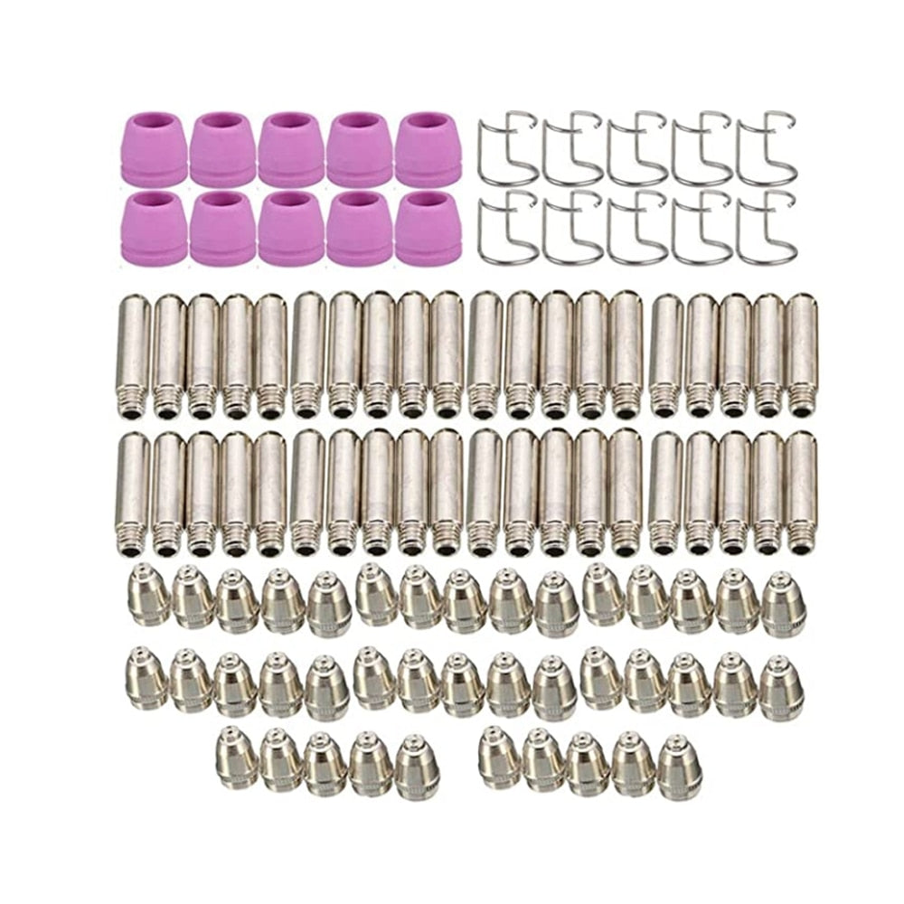 Welding Nozzle 100pcs Plasma Cutter 60A AG-60 Tip Electrode Consumable Accessories Kit of High Temperature Resistance - KiwisLove