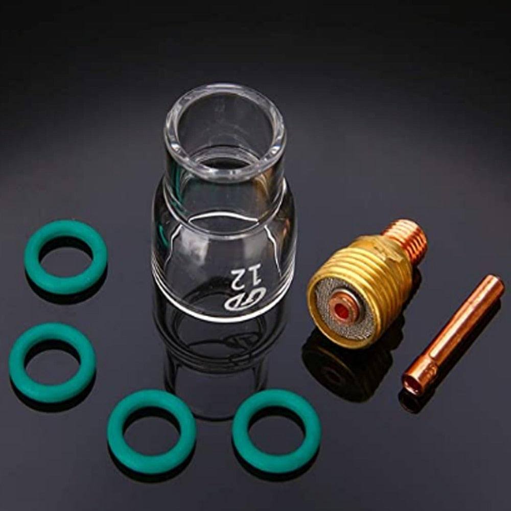 7pcs  Welding Cup Torch TIG Welding Stubby Gas Lens #12 Pyrex Cup Kit - KiwisLove