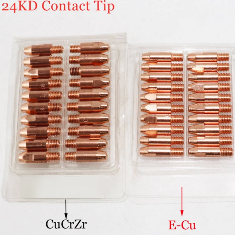 20 PCS 24KD Contact Tips ECu / CuCrZr MIG Torch Consumables Euro Style MIG MAG Welding Torch Welding Tip - KiwisLove