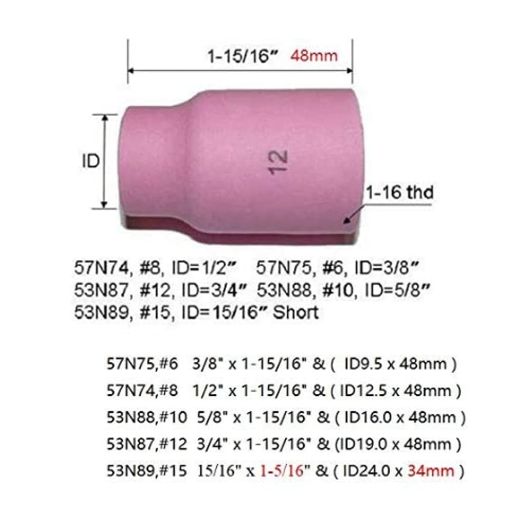 Extra Large Gas Lens TIG Shield Cup Alumina Nozzles Welder Torch - KiwisLove