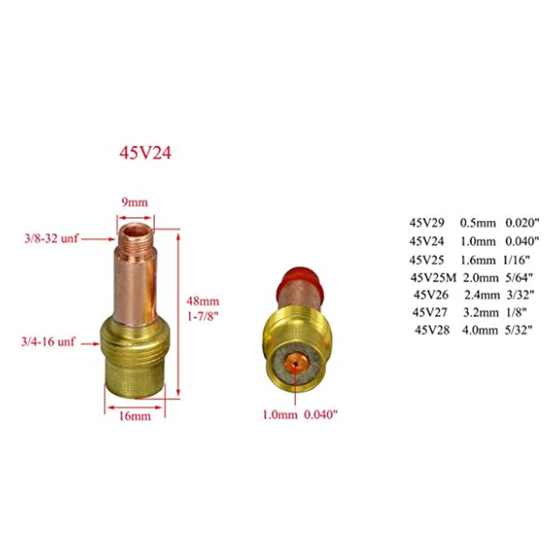 51Pcs TIG Welding Torch Gas Lens  TIG Back Cap Collet And Collet Body Spares - KiwisLove