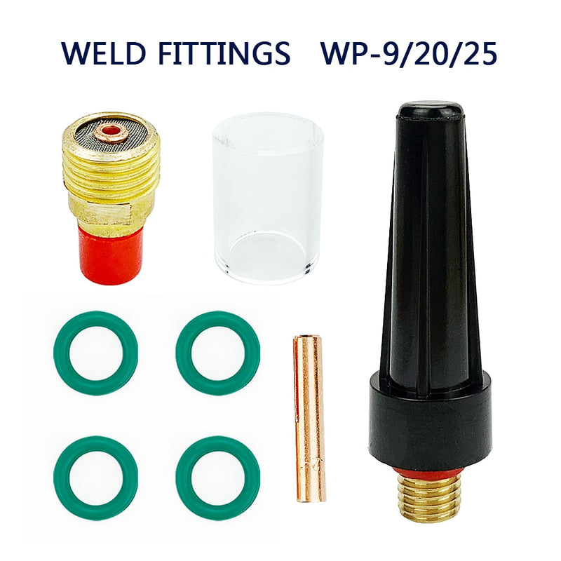 TIG Welding Torch Gas Lens Pyrex Cup Kit 2.4mm For WP-9/20/25 3/32" Series - KiwisLove