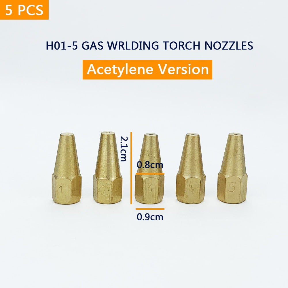5 PCS H01-5 Gas Brazing Torch Nozzle Oxygen Acetylene Liquified Gas - KiwisLove