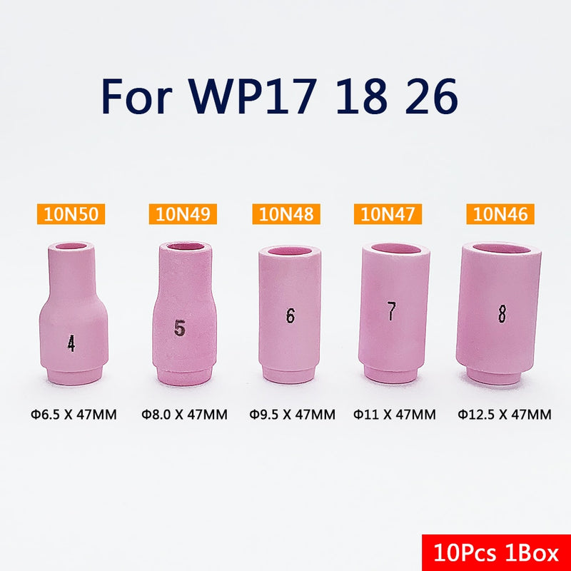 10Pcs Per Box  Alumina Nozzles For TIG WP17 18 26 Welding Torch - KiwisLove