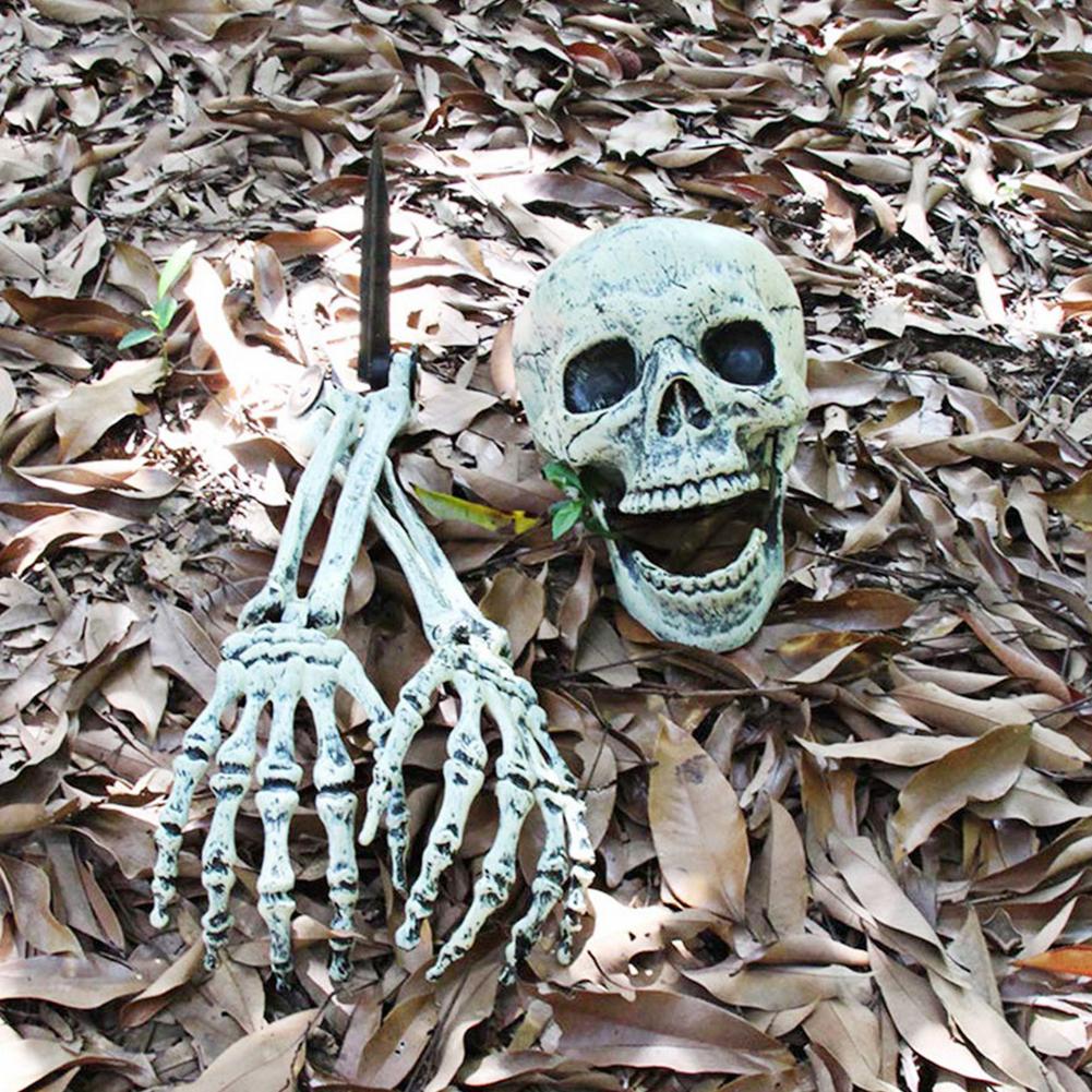 Outdoor Scary Skeleton Stakes  Face Hand Lawn Stakes Garden Yard - KiwisLove