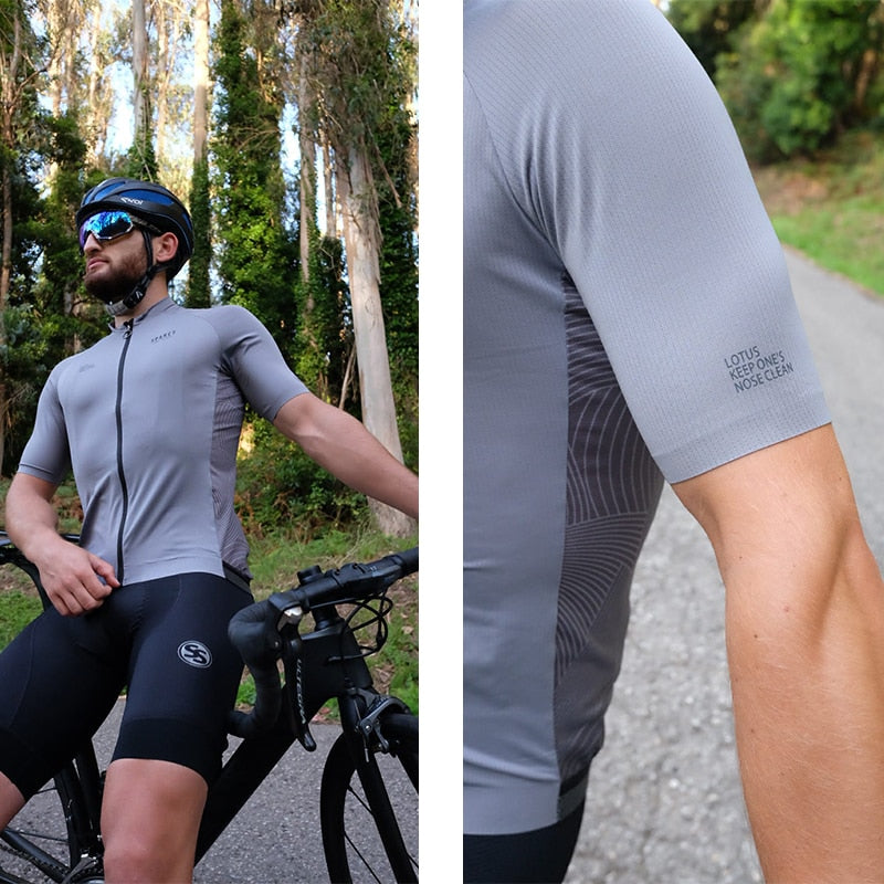 SPAKCT Cycling Jersey Grey Men Quick Drying Breathable  MTB - KiwisLove