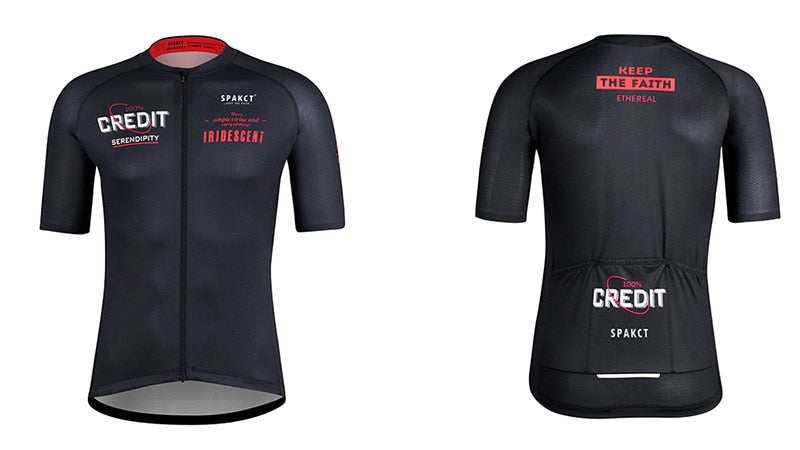 SPAKCT Cycling Jersey Black with red Men Quick Drying Breathable  MTB - KiwisLove