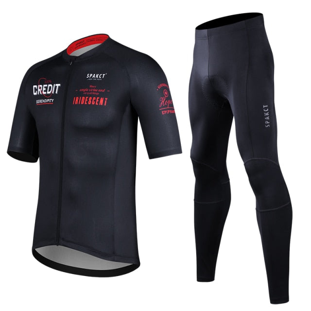 SPAKCT Men Cycling Jersey Pants Set Summer Gel Pad  Breathable Ropa Ciclismo - KiwisLove