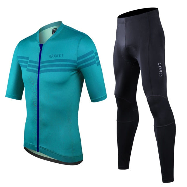 SPAKCT Men Cycling Jersey Pants Set Summer Gel Pad  Breathable Ropa Ciclismo - KiwisLove