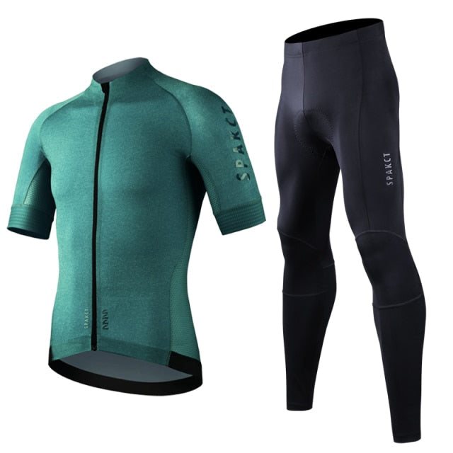 SPAKCT Men Cycling Jersey Pants Set Summer Gel Pad  Breathable Ropa Ciclismo - KiwisLove