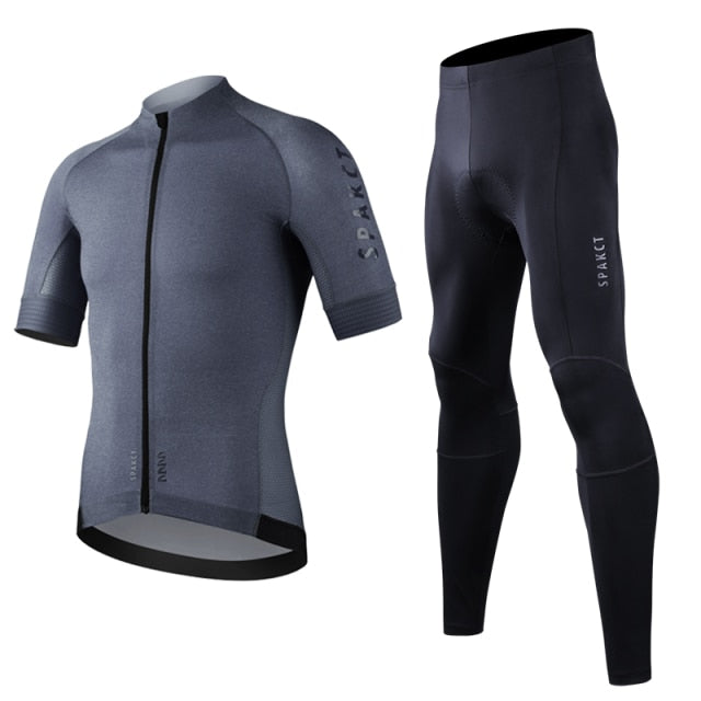 SPAKCT Men Cycling Jersey Pants Set Summer Gel Pad  Breathable Ropa Ciclismo - KiwisLove