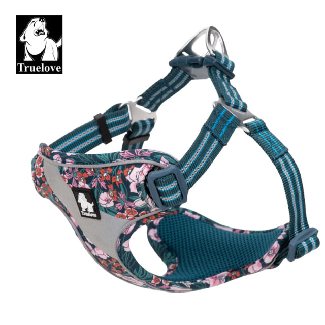 Truelove Floral Soft Padded Cotton Dog Harness Adjustable Snappy Easy Fit - KiwisLove