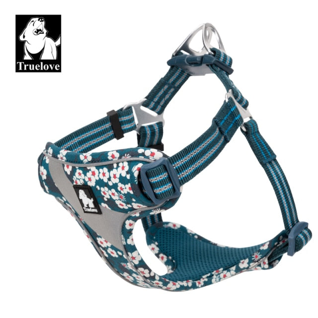 Truelove Floral Soft Padded Cotton Dog Harness Adjustable Snappy Easy Fit - KiwisLove