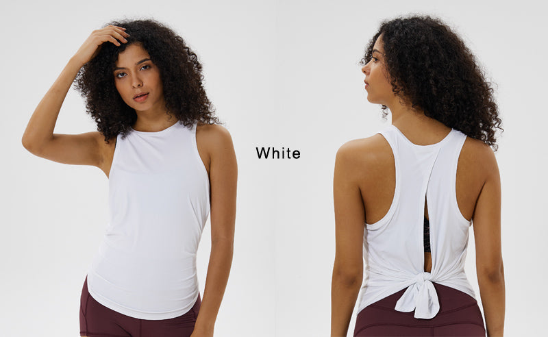 All Tied Up Women Yoga Top Tank Top Women Loose Shirt Workout Tops Workout - KiwisLove