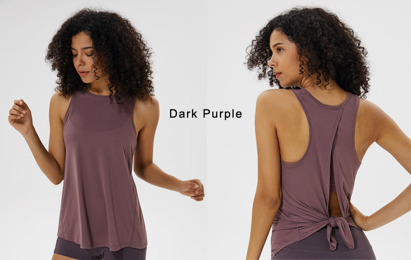 All Tied Up Women Yoga Top Tank Top Women Loose Shirt Workout Tops Workout - KiwisLove