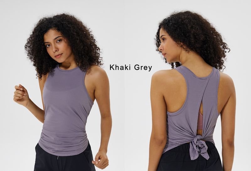 All Tied Up Women Yoga Top Tank Top Women Loose Shirt Workout Tops Workout - KiwisLove