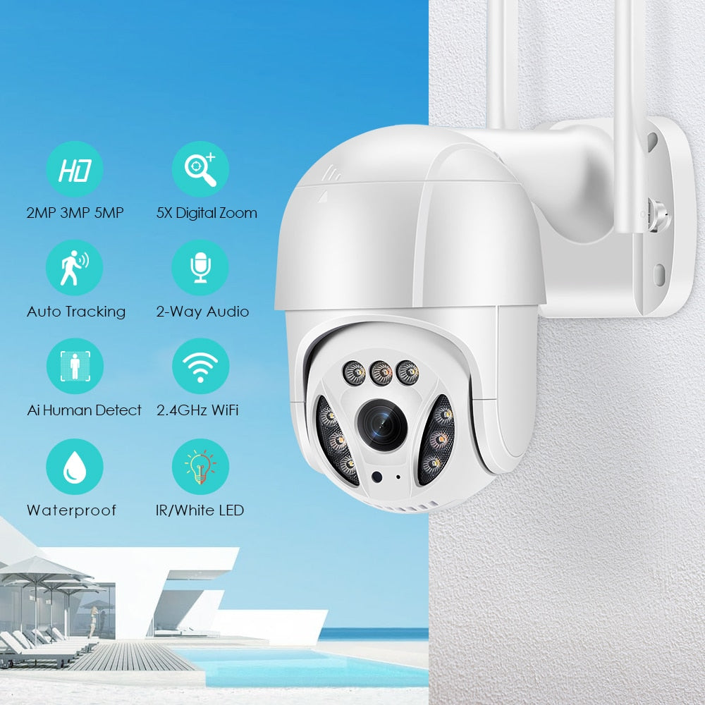 Wifi IP Camera Outdoor Ai Human Detection Auto Tracking PTZ - KiwisLove
