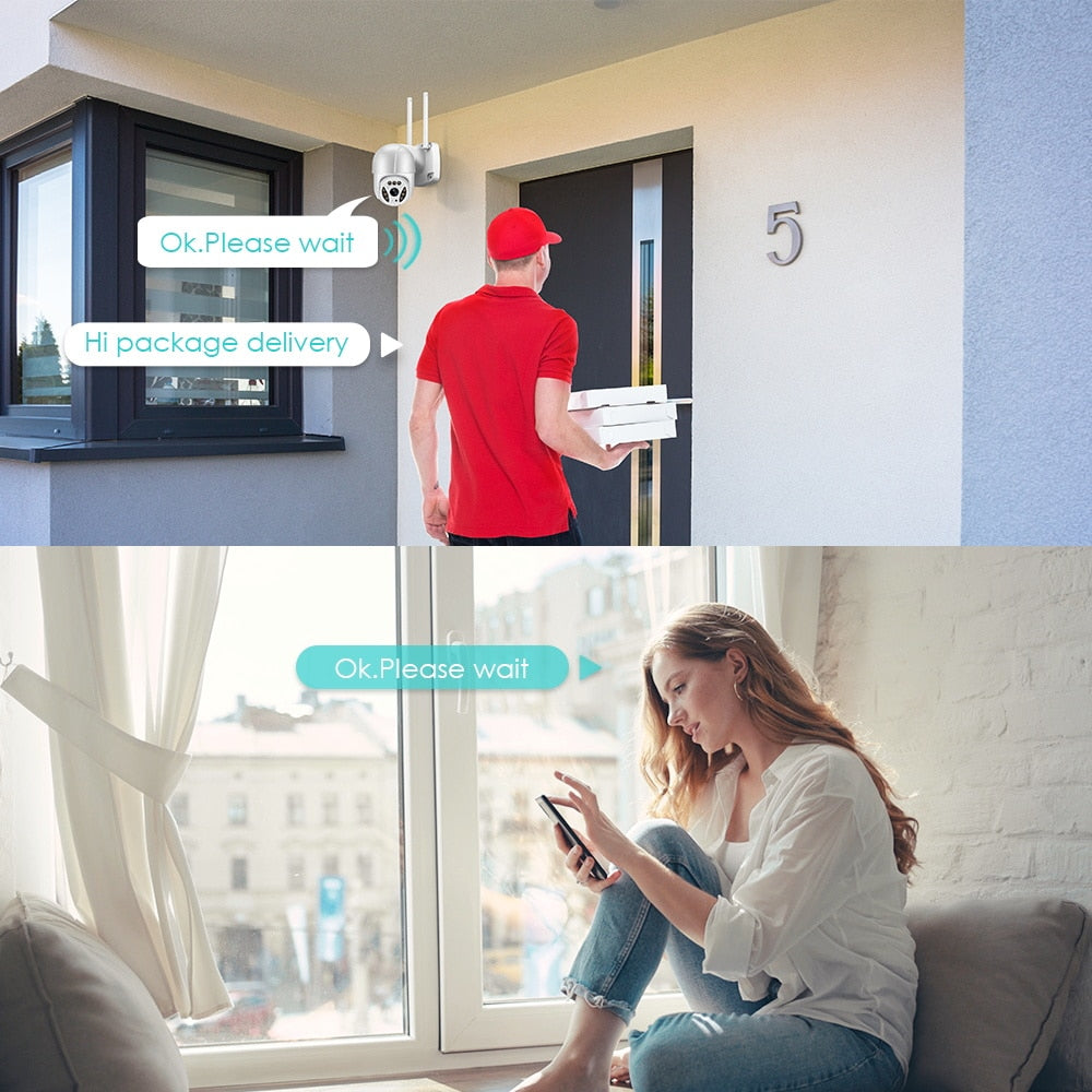 Wifi IP Camera Outdoor Ai Human Detection Auto Tracking PTZ - KiwisLove