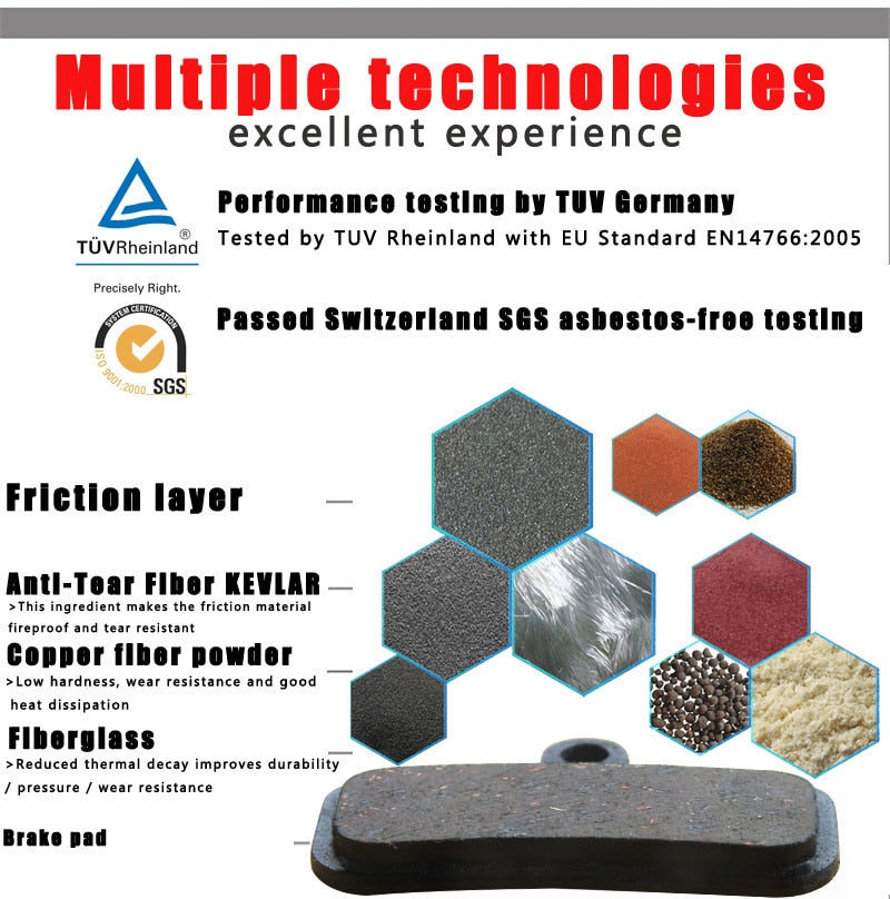 4 Pair Bicycle Disc Brake Pad FOR SHIMANO  Semi-Metallic Accessories - KiwisLove