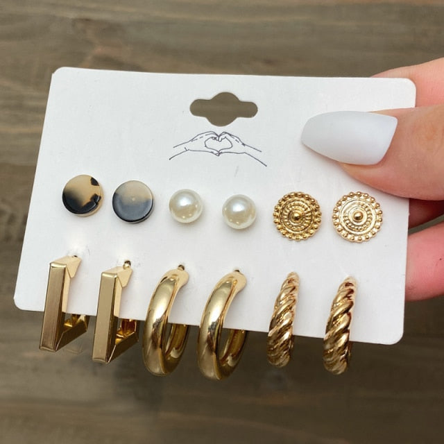 17KM Fashion Hoop Earrings Set For Women Girls - KiwisLove