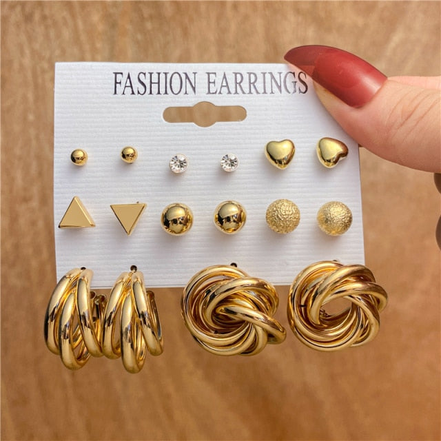 17KM Fashion Hoop Earrings Set For Women Girls - KiwisLove