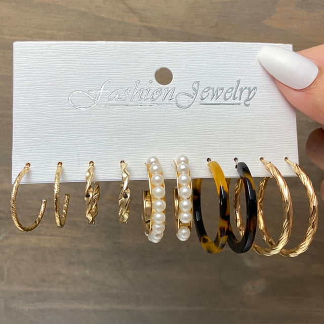 17KM Fashion Hoop Earrings Set For Women Girls - KiwisLove