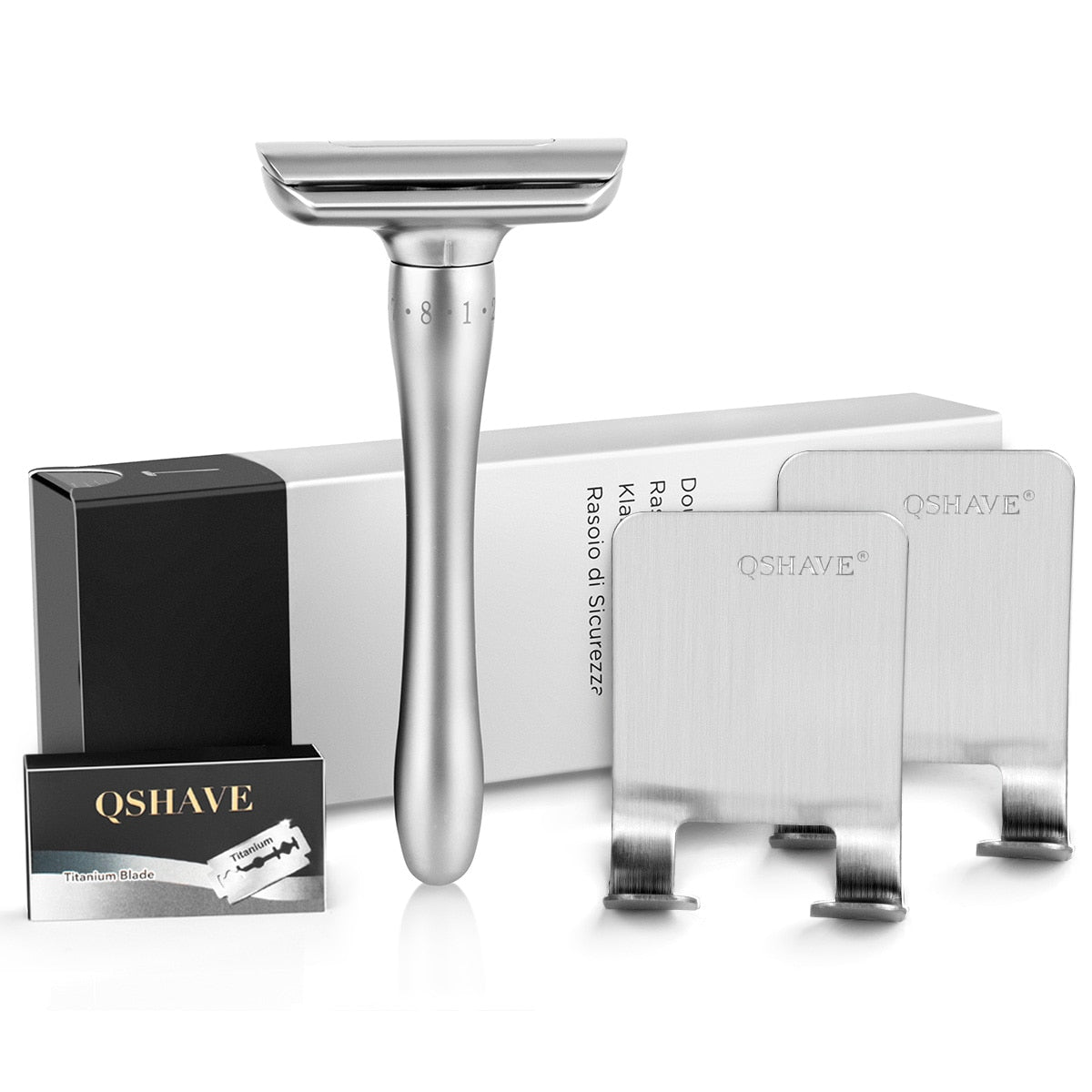 QShave Adjustable Razor with Magnetic Cover 1 Razor + 2  Holder+5 blades - KiwisLove