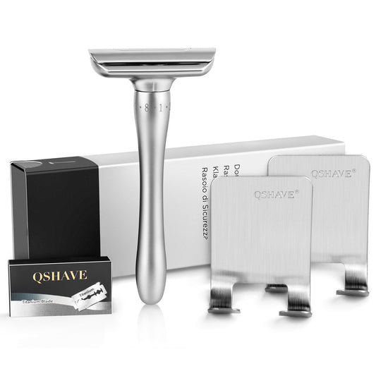 QShave Adjustable Razor with Magnetic Cover 1 Razor + 2  Holder+5 blades - KiwisLove