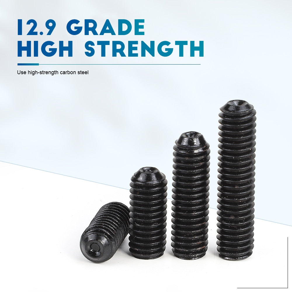 NINDEJIN 50pcs M3 Hexagon Socket Set Screw Cup Point Grub  Carbon Steel - KiwisLove