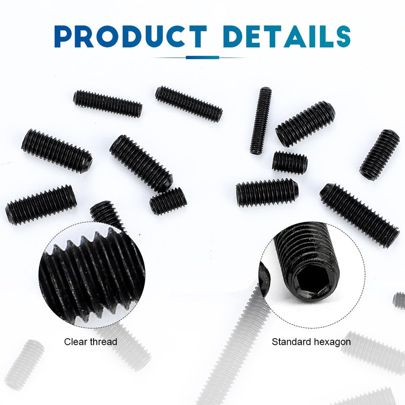 NINDEJIN 20pcs M6 Hexagon Socket Screw Cup Point Grub Carbon Steel - KiwisLove