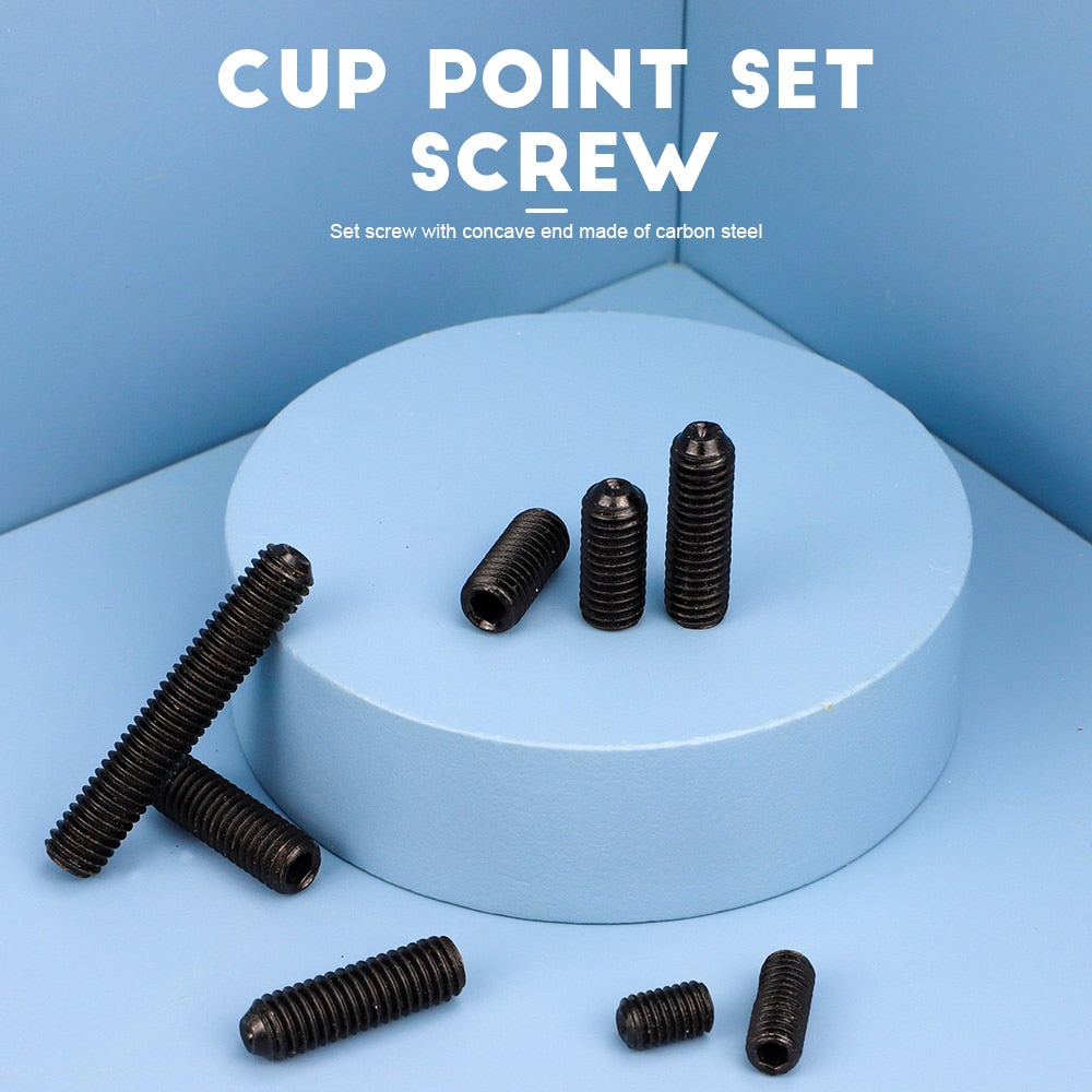 NINDEJIN 2pcs M12 Hexagon Socket Set Screw Cup Point Grub Carbon Steel - KiwisLove